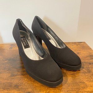 Stuart Weitzman Womens Slip On Platform Round Toe Pumps Black Fabric Size 8.5